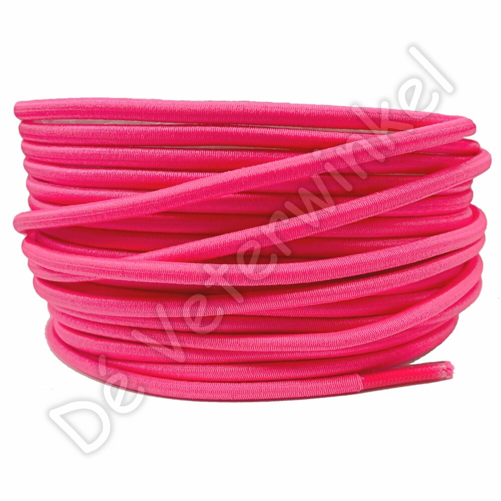 Rond 3mm ELASTIEK Neon Roze