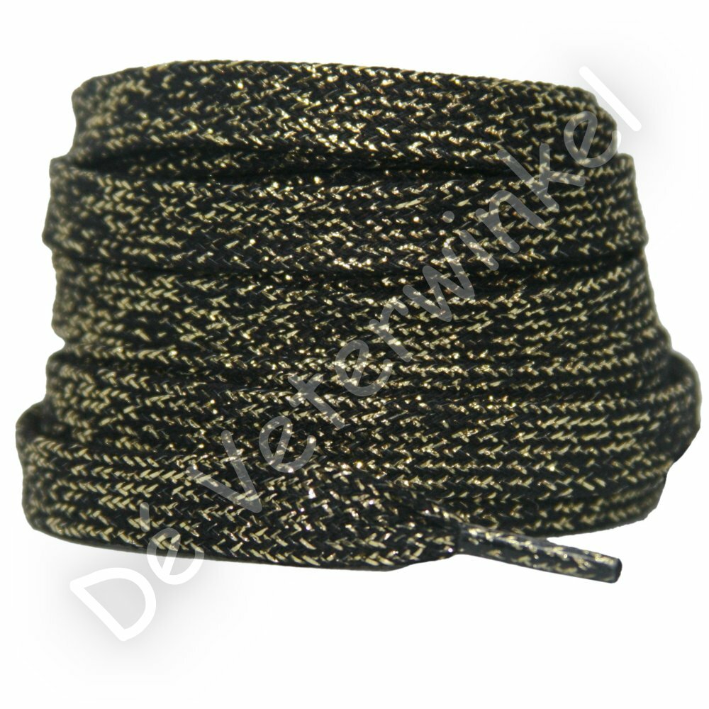 Glitterveter 8mm Zwart/Gouddraad