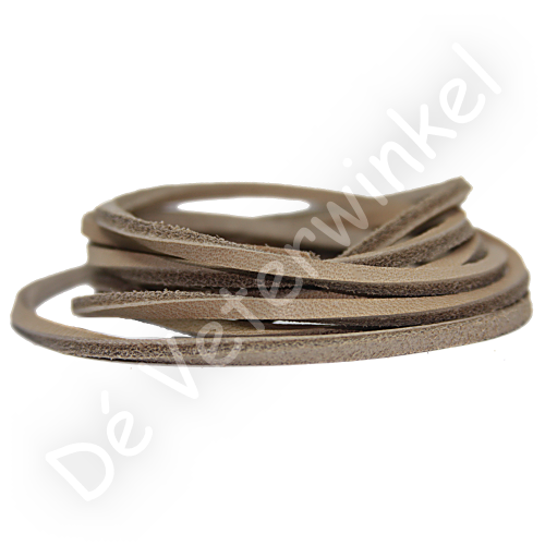 Leer vierkant achterzijde grof - Beige