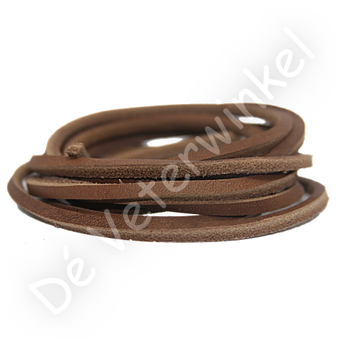 Leer vierkant achterzijde grof - Peanut