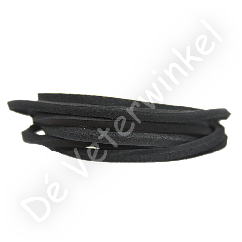 Leer vierkant achterzijde grof - Zwart