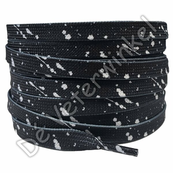 Print laces 8mm Splash Black (KL.8215)