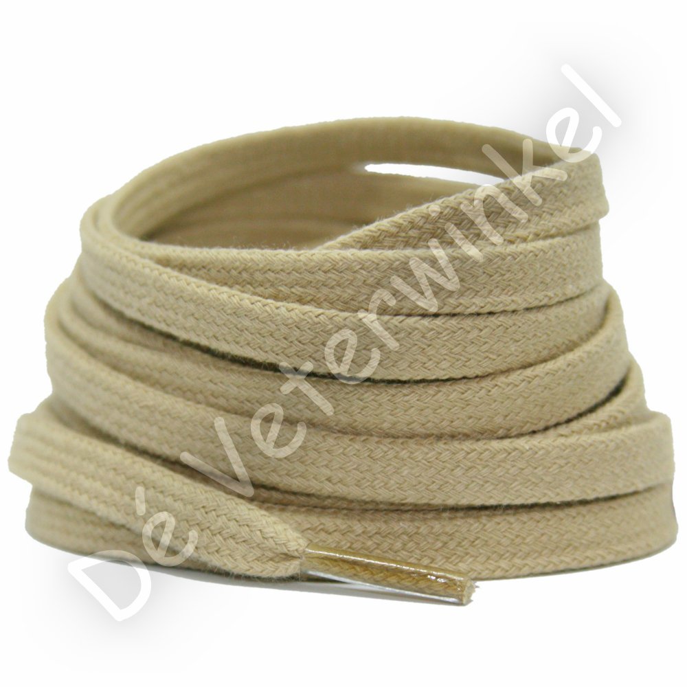 Plat katoen 6mm Donkerbeige