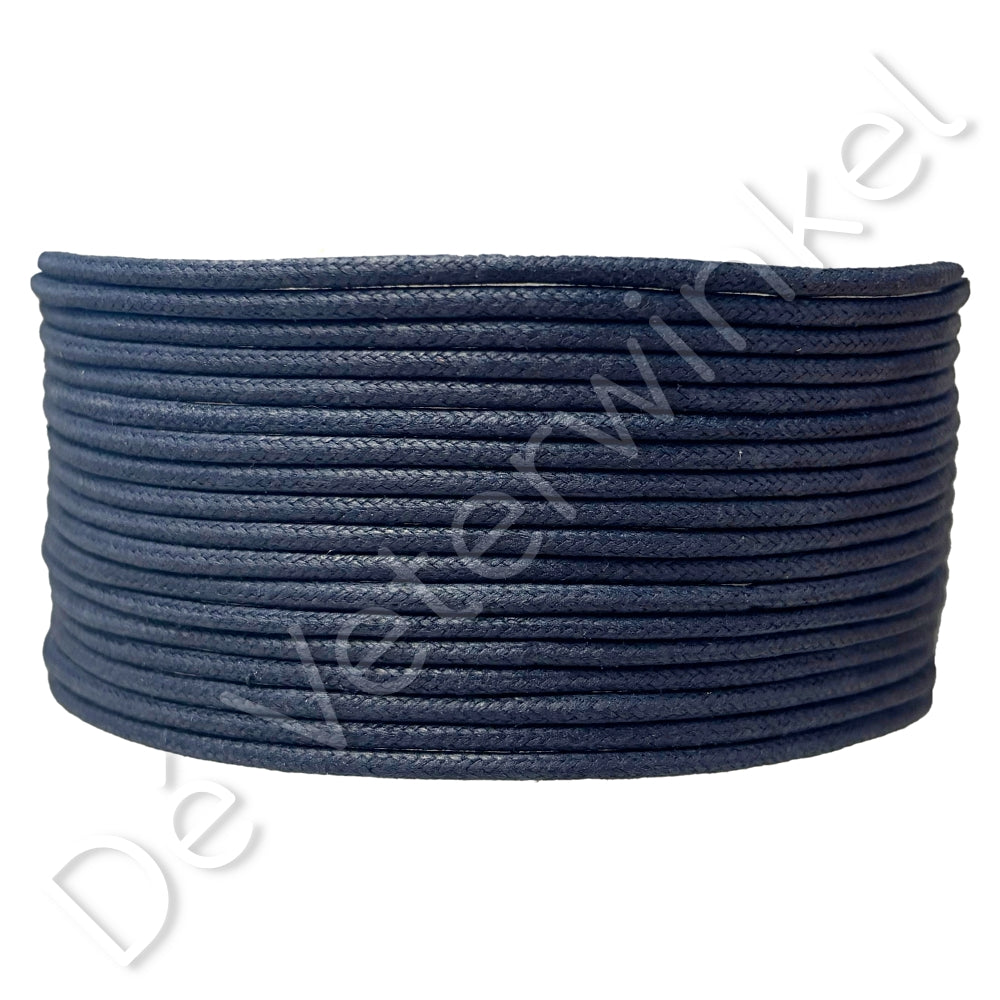 Rond 2mm wax Donkerblauw