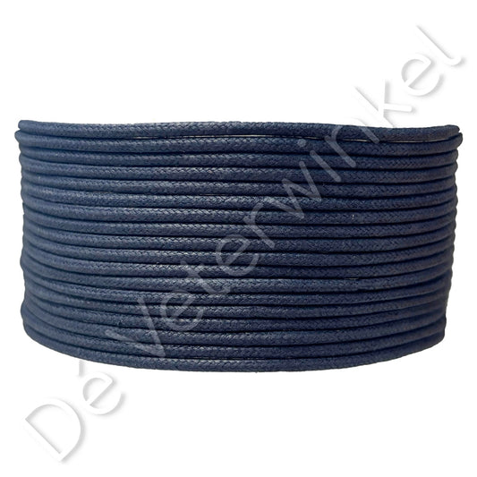 Rond 2mm wax Donkerblauw