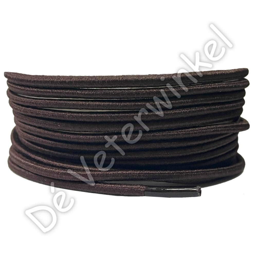 Rond 3mm ELASTIEK Donkerbruin