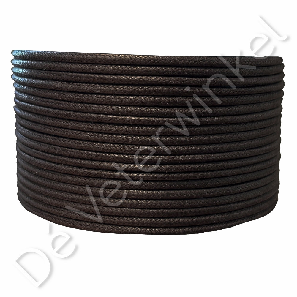 Rond 2mm wax Donkerbruin