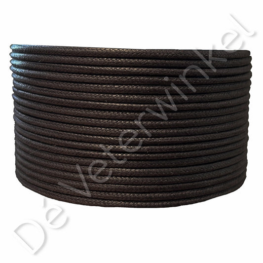Rond 2mm wax Donkerbruin