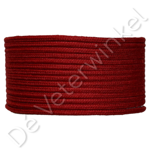 Koordveter 3mm katoen Donkerrood