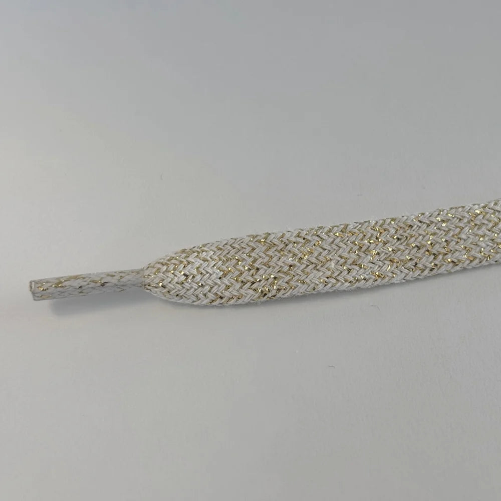 Glitterveter 8mm Wit/Gouddraad