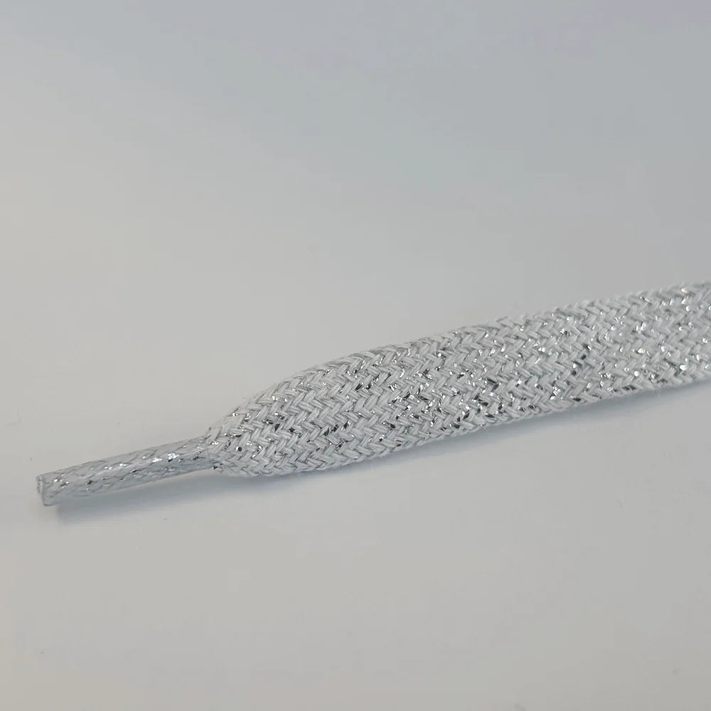 Glitterveter 8mm Wit/Zilverdraad