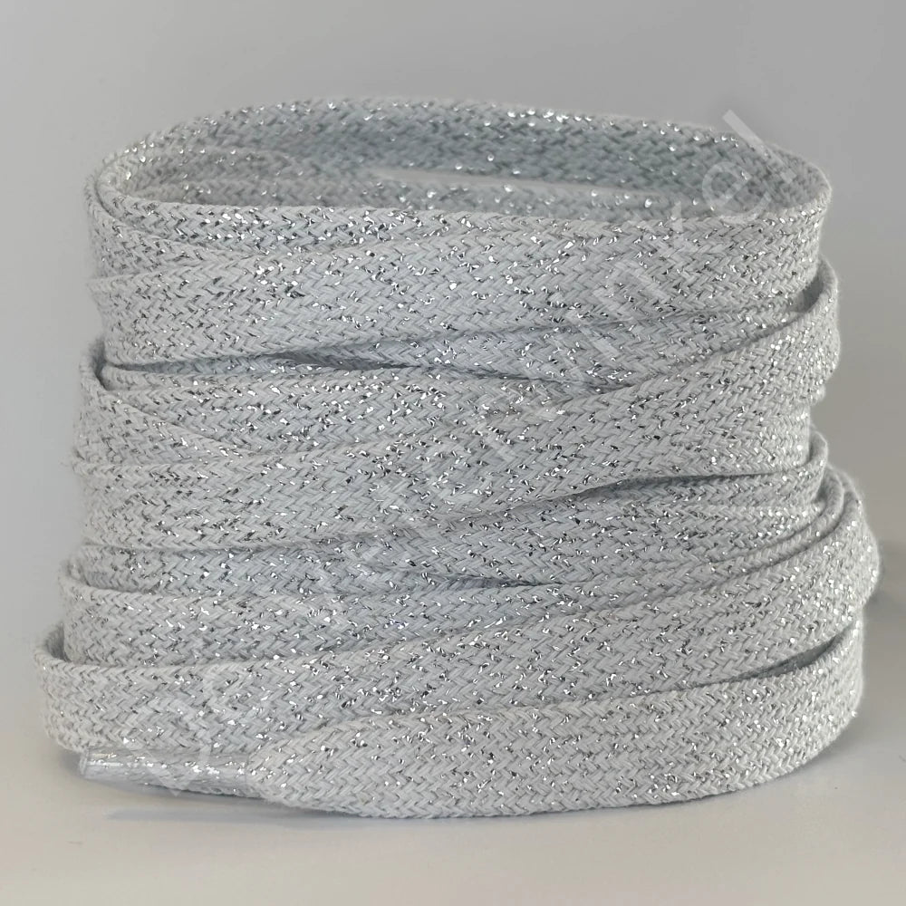Glitterveter 8mm Wit/Zilverdraad