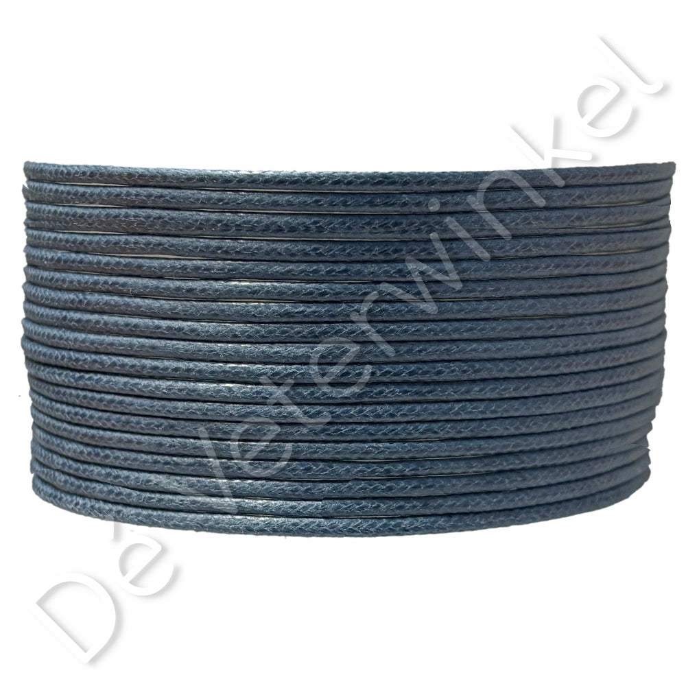 Rond 2mm wax Jeansblauw