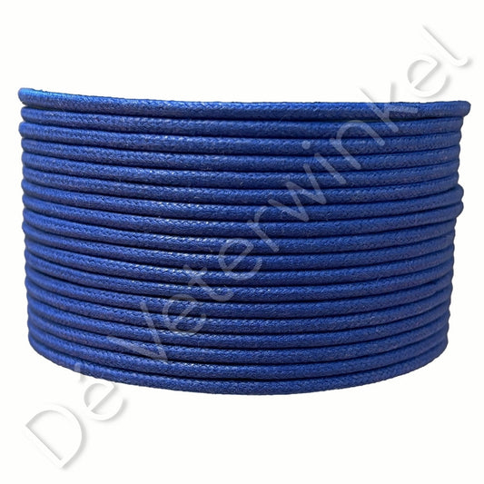 Rond 2mm wax Koningsblauw