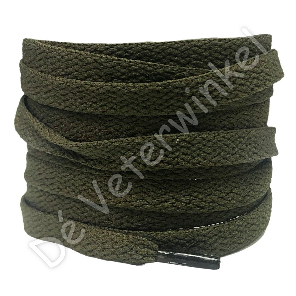 Nike veters plat 8mm Legergroen