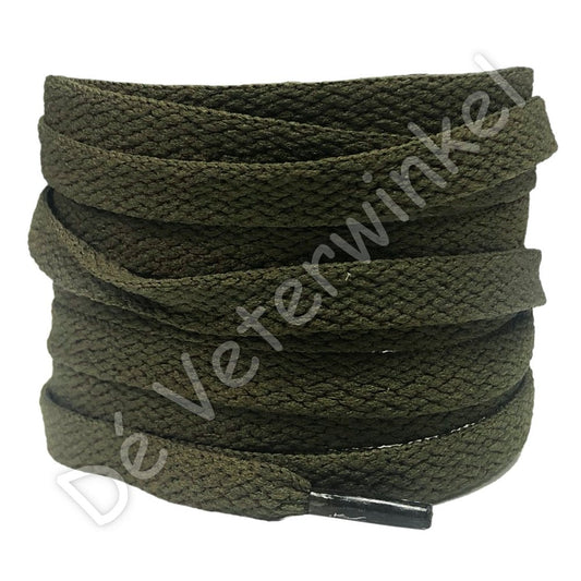 Nike veters plat 8mm Legergroen