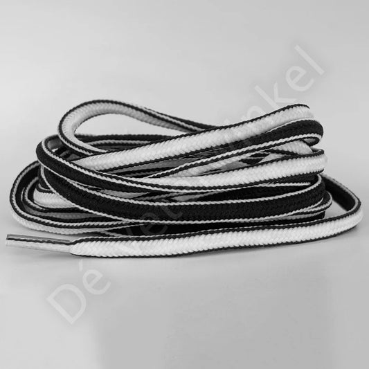 Ovale veter 5mm Two-Tone Zwart/Wit