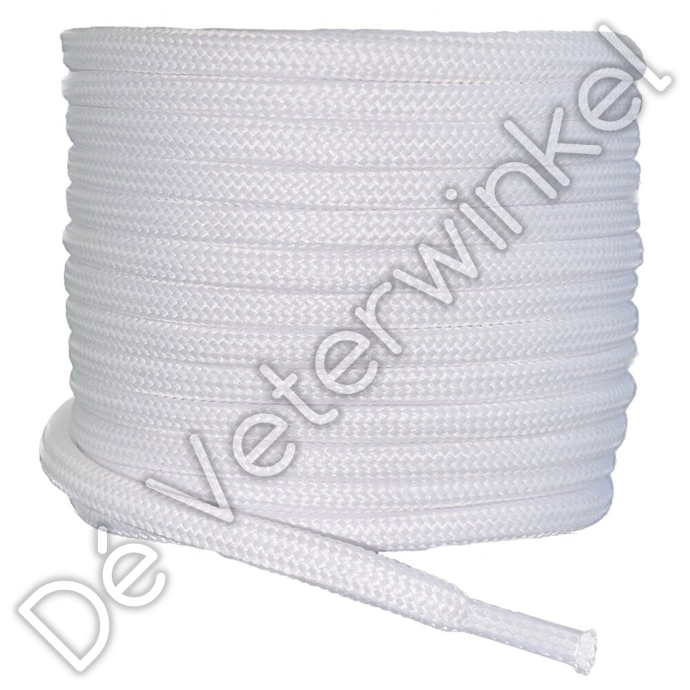 Rond 6mm(!) polyester Wit