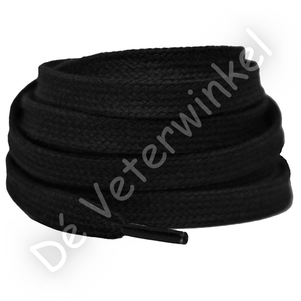 Plat 8mm katoen Zwart