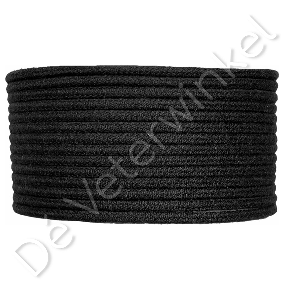 Koordveter 3mm katoen Zwart