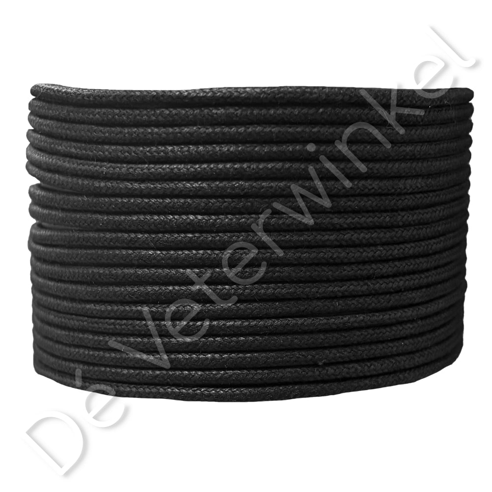 Rond 2mm wax Zwart