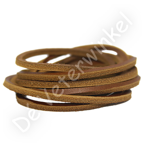 Leer vierkant achterzijde grof - Chestnut