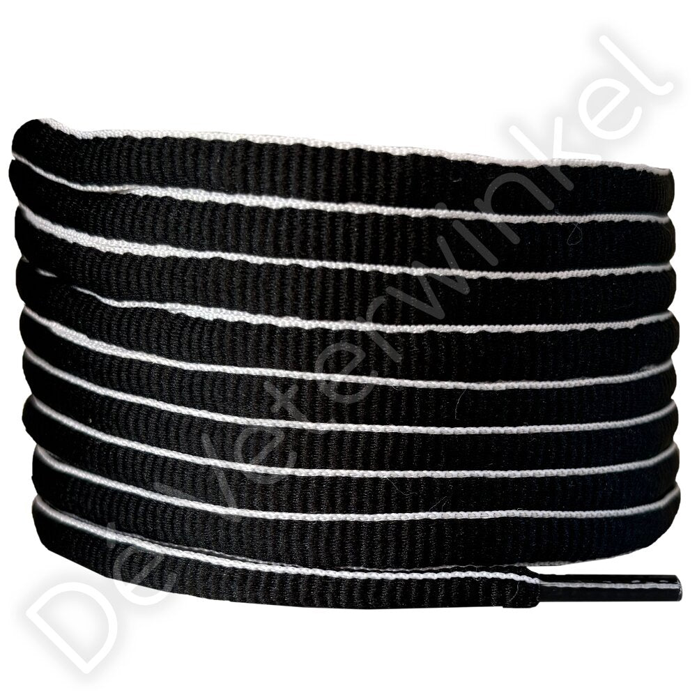 Ovaal sportveter 6mm Zwart met Wit